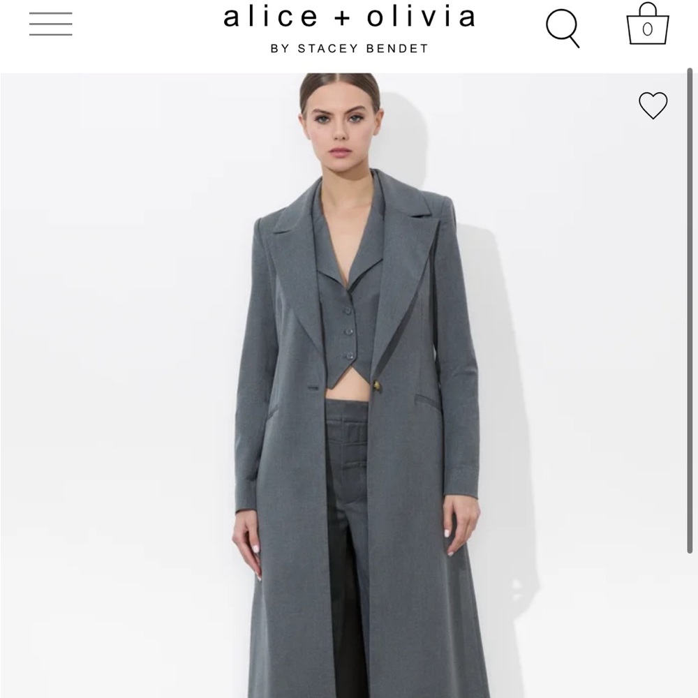 Alice and Olivia THEO NOTCH COLLAR COAT